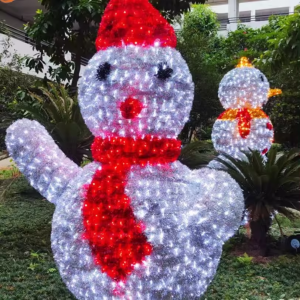 Waterproof Large 3D Snowman LED Christmas Pattern Lights for Outdoor Park Street Decorations