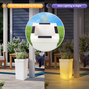 High quality PE solar flower pot lights outdoor decorative lights LED garden flower pot lights