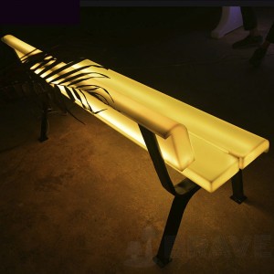 Outdoor Garden LED Bench Factory Price | Huajun