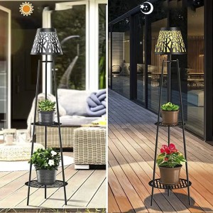 Plant stand with led solar light customized |Huajun